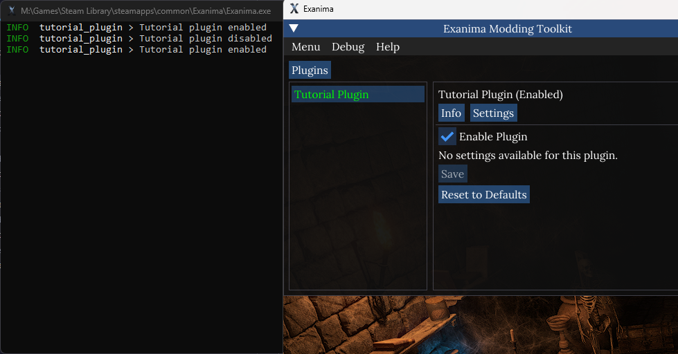 Showing the enable/disable logs